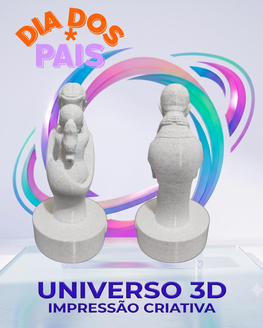Escultura pai e filha